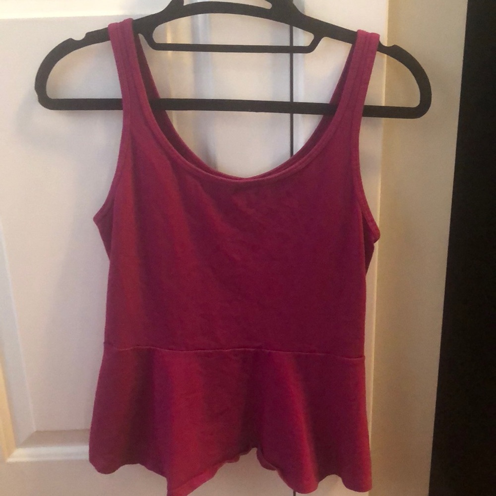 Plum peplum tank